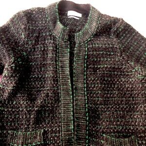 Sandro Green Black Grandma Cardigan 1